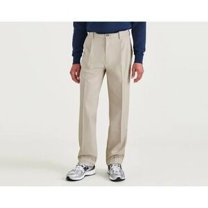 Dockers Khaki Beige Tan Pants Men's 36x32 Pleated Iron Free Flex Straight NWT